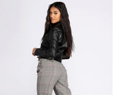 Veste de moto en similicuir Free Bird